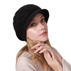 Winter Women Cable Knitted Berets Braided Baggy Wool Warm Hat