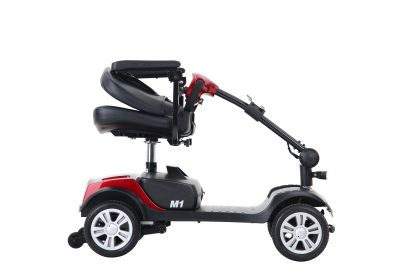 Four wheels Compact Travel Mobility Scooter with 300W Motor for Adult-300lbs, RED