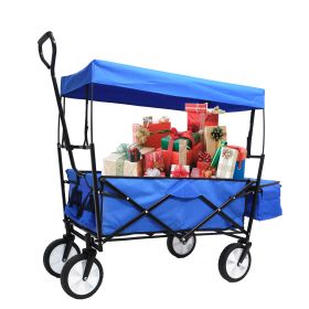 Garden Shopping Beach Cart folding wagon (Blue)