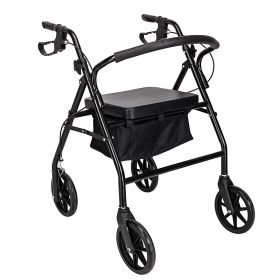 Four Wheel Walker Rollator with Fold Up Removable Back Support YF